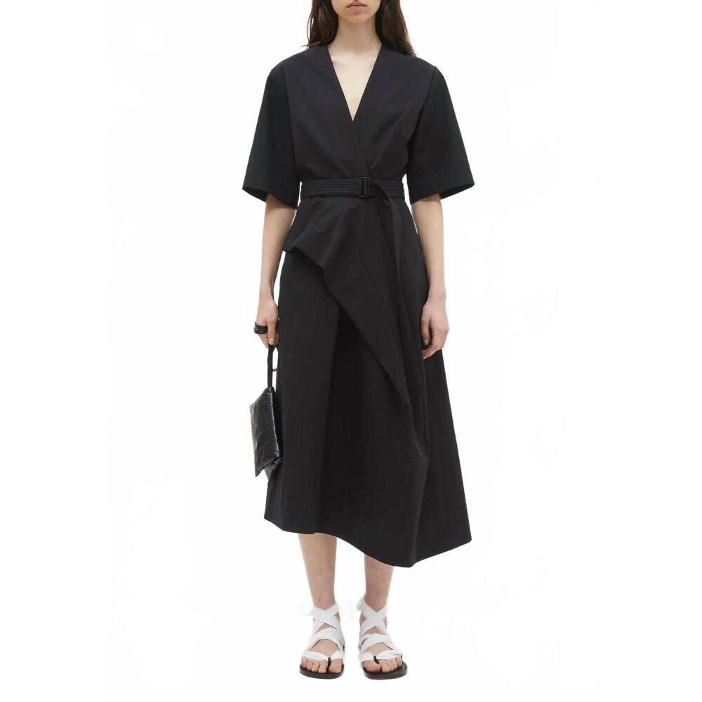 NEW CHRISTIAN WIJNANTS daeva midi dress in black